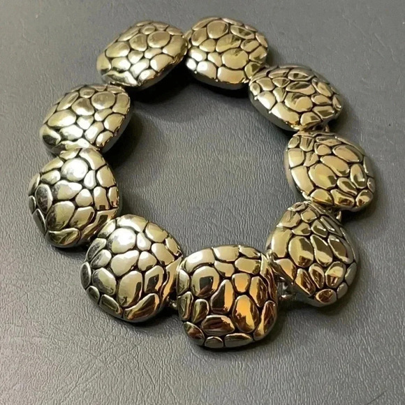 Concord Cobblestone Silvertone Bracelet Magnetic Closure 7.5” Premier Designs - Picture 3 of 8